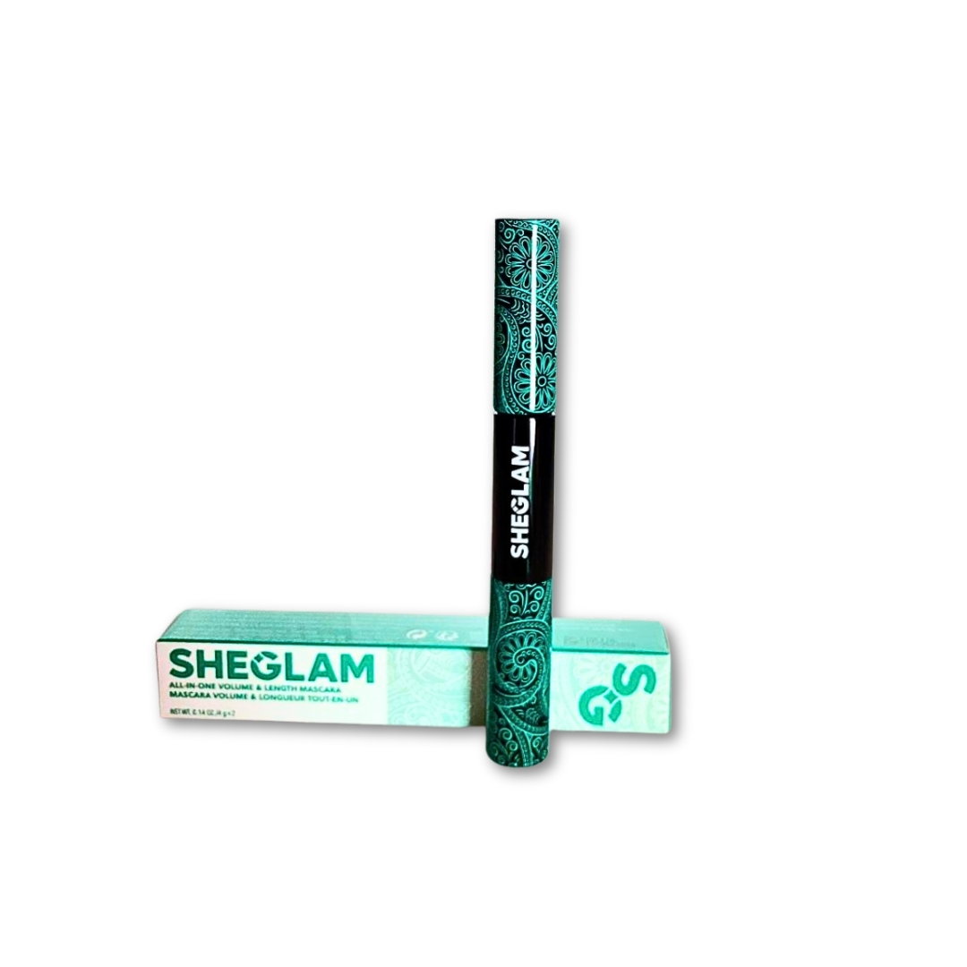 مسكارة- SHEGLAM متعددة الاستخدامات لتكثيف وطول الرموش-InPaket (5) ماسكارا All-In-One لتكثيف وتطويل الرموش – عبوة أنيقة سوداء